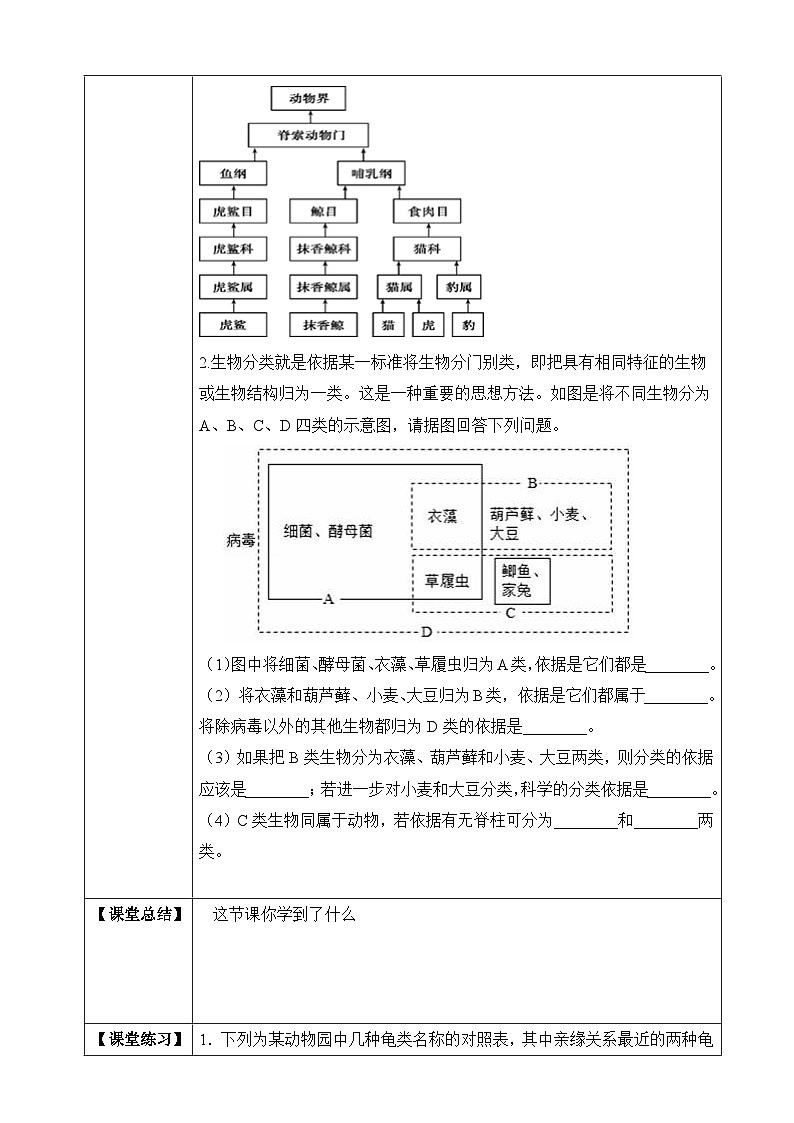 苏教版生物八上 5.14.4《生物的分类》课件+学案+练习（原卷版+解析卷）02