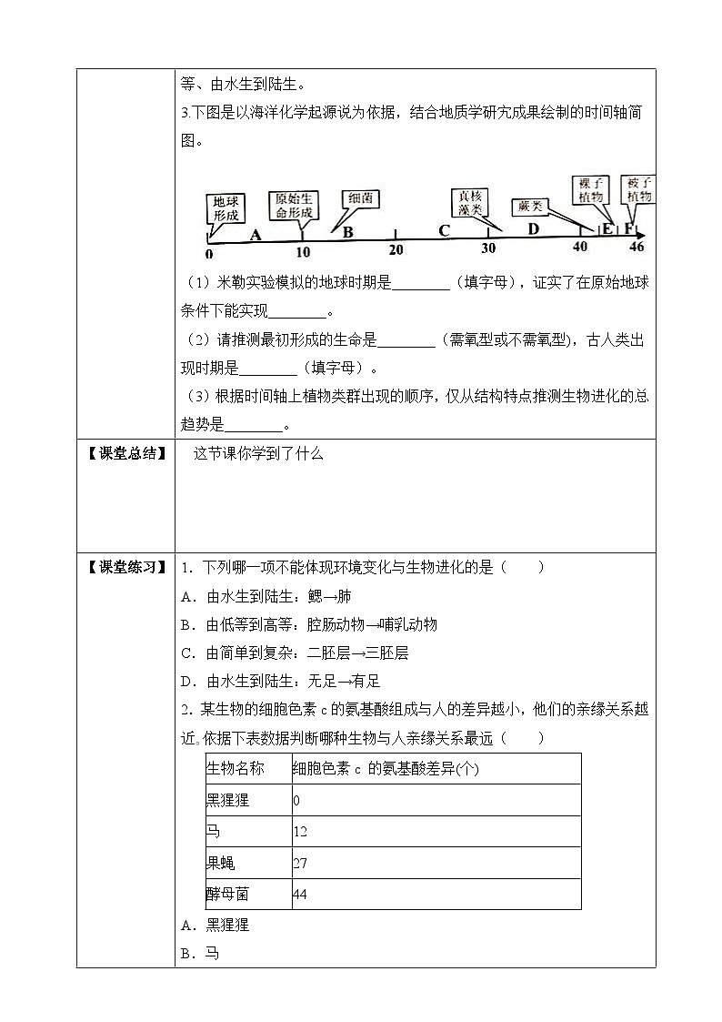 苏教版生物八上 5.16.2《生物进化的历程》课件+学案+练习（原卷版+解析卷）03