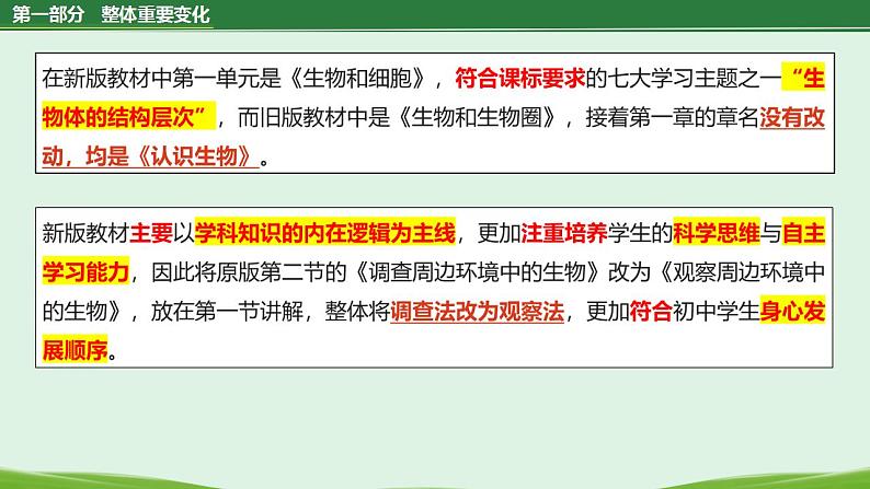 七年级生物上册（人教版2024）-【新教材解读】义务教育教材内容解读课件第8页