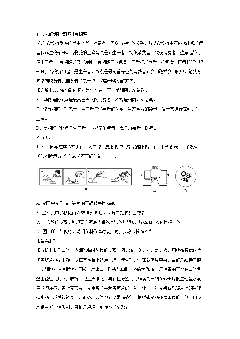 [生物]广东省茂名市高州市部分学校联考第2023-2024学年八年级下学期5月月考试题(解析版)03