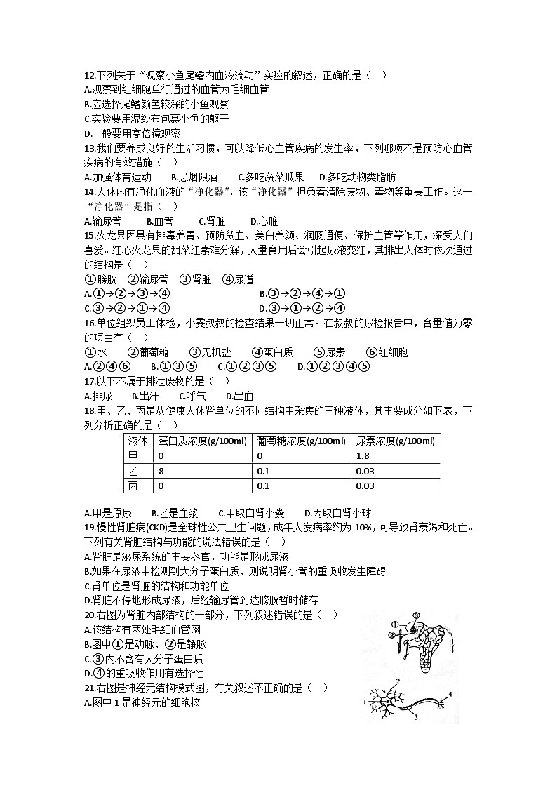 江苏省徐州市新沂市2023-2024学年八年级上学期期中生物试题03