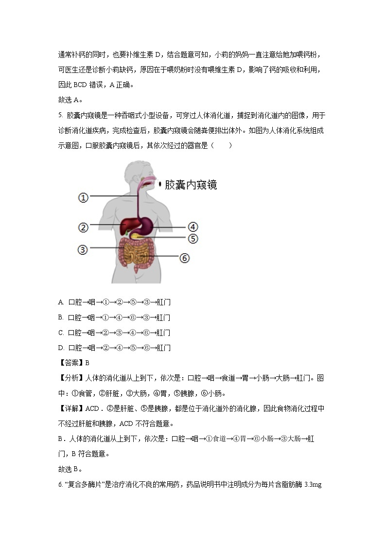 [生物][期末]江西省赣州市兴国县2023-2024学年七年级下学期期末试题(解析版)第3页