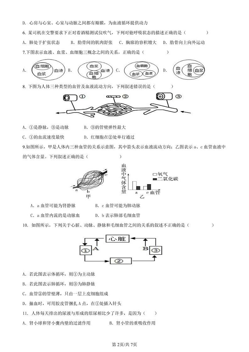 山东省聊城市冠县育才双语学校2024-2025学年八年级上学期开学考试生物试题第2页