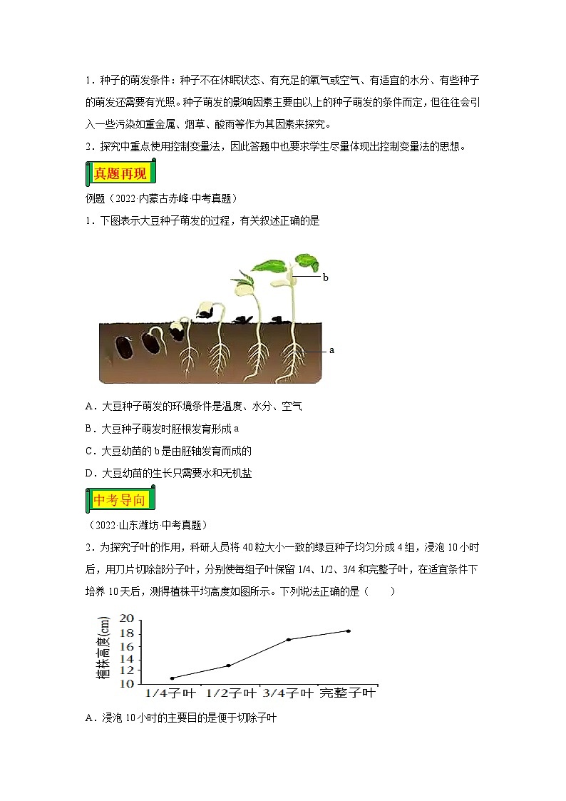 05 探究种子萌发的外界条件-七年级实验-2024-2025学年度初中生物微专题实验探索学案第2页