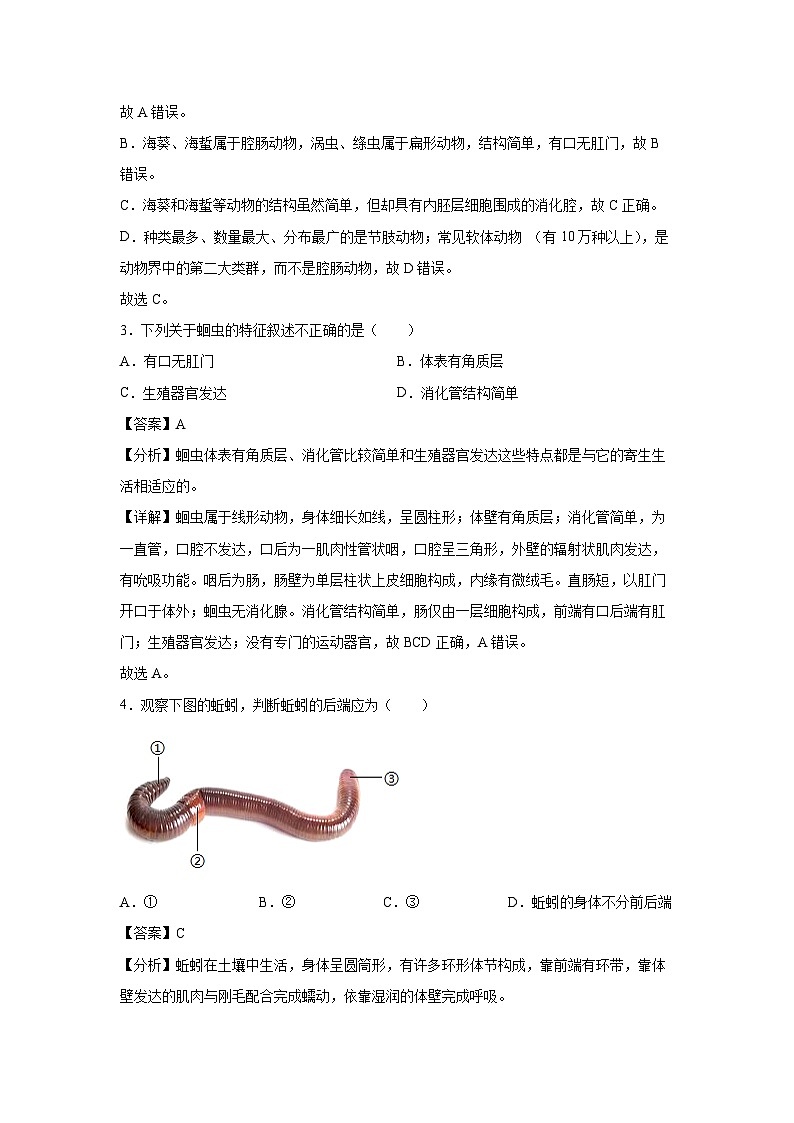 [生物]安徽省八年级上册生物期中模拟卷01(解析版)第2页