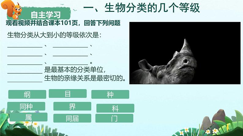 初中生物人教版八年级上册第二节 从种到界 课件04