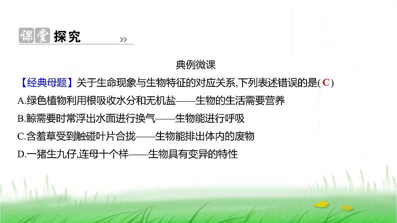 人教版七年级生物上册第一单元第一章第二节生物的特征课件第5页