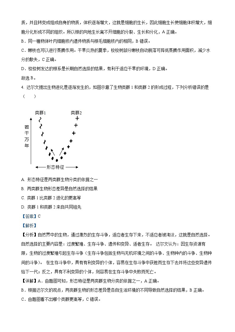 2024年内蒙古中考生物真题（解析版）第3页