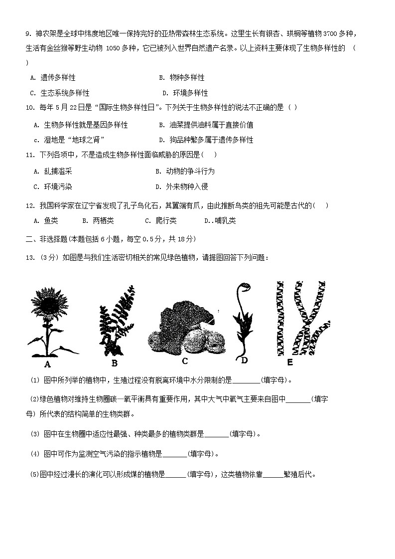 辽宁省沈阳市虹桥初级中学2024-2025学年八年级上学期10月份月考生物试题第2页