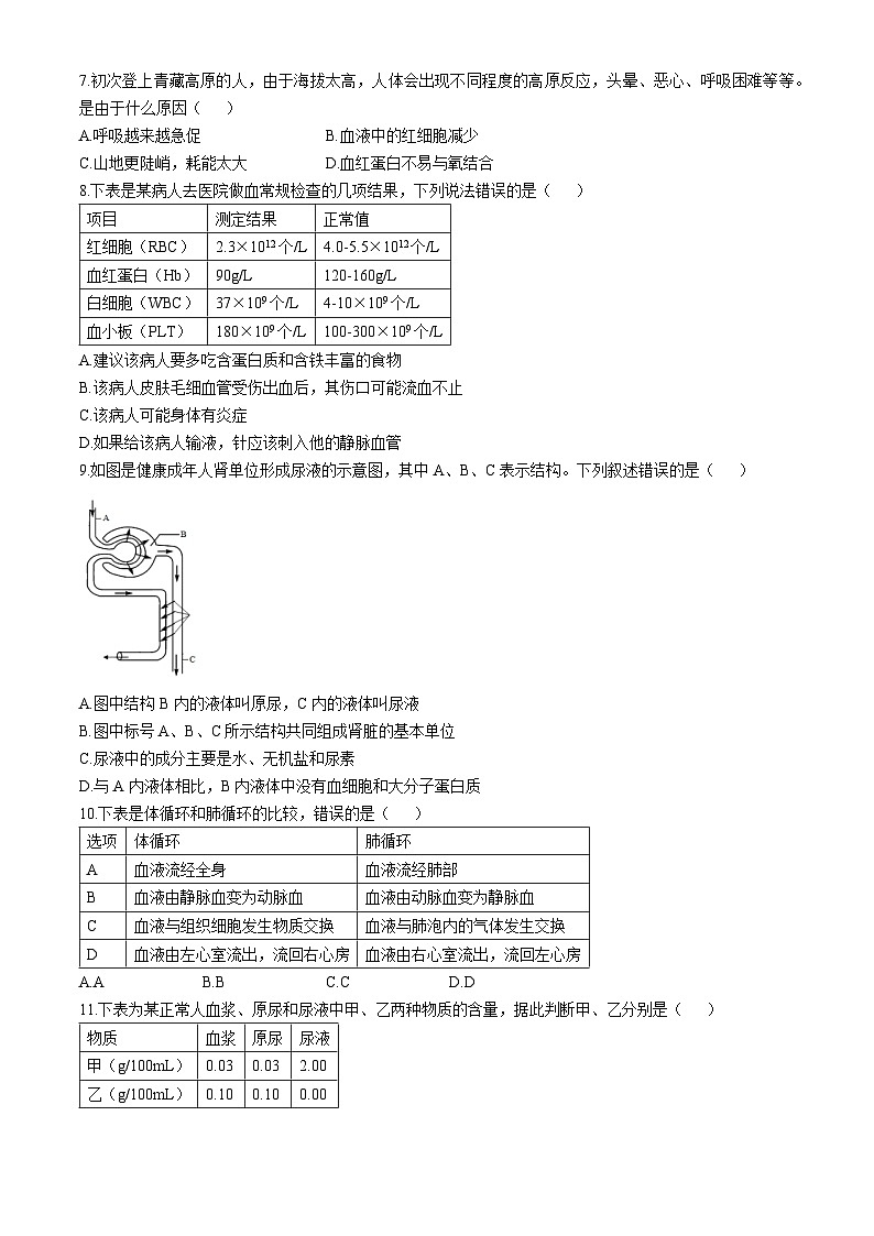 江苏省连云港市东海县实验中学2024-2025学年八年级上学期10月份月考生物试卷(无答案)第2页