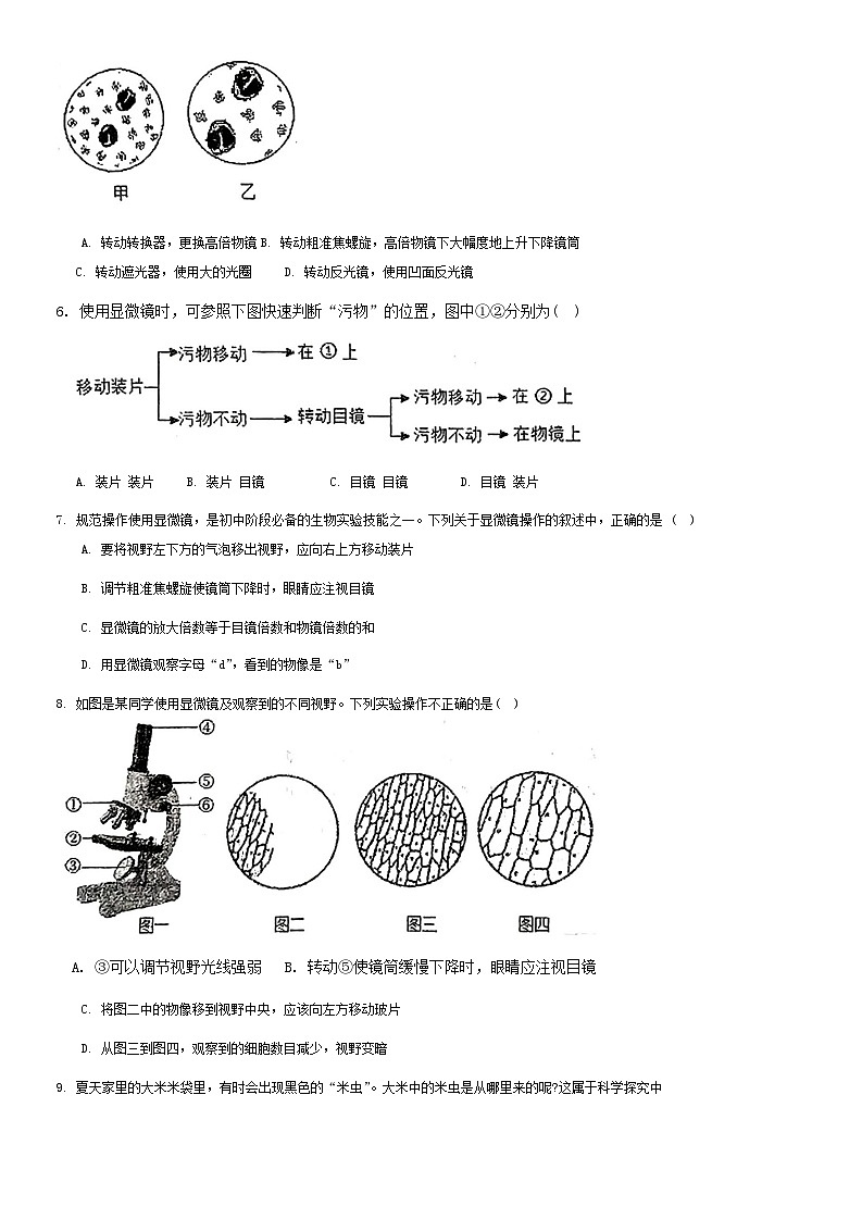 辽宁省鞍山市第二中学2024-2025学年七年级上学期10月月考生物试题第2页