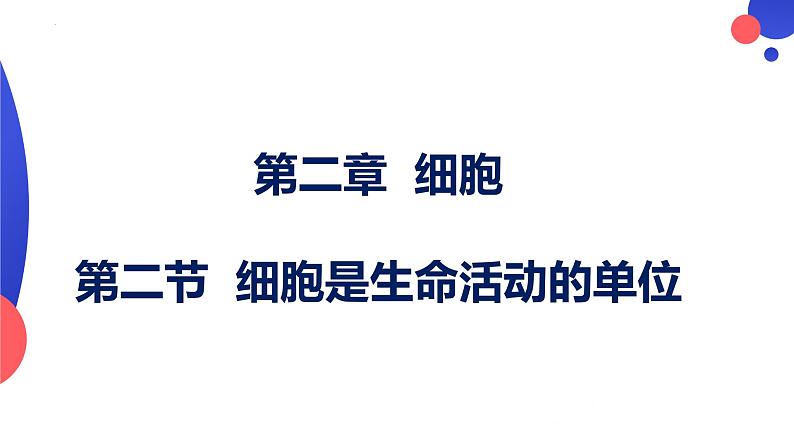 2.2.2细胞是生命活动的单位 课件----2024-2025学年北师大（2024版）七年级生物上册第1页