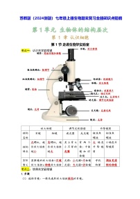 苏教版(2024新版)七年级上册生物期末复习全册知识点提纲