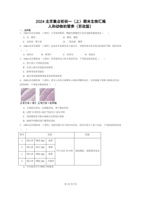 [生物]2024北京重点校初一上学期期末真题分类汇编：人和动物的营养(京改版)