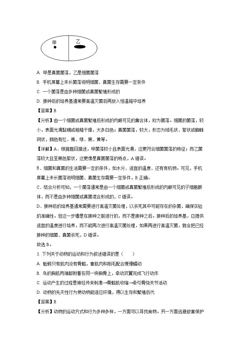 [生物][期末]江西省南昌市2023-2024学年八年级上学期期末试题(解析版)02
