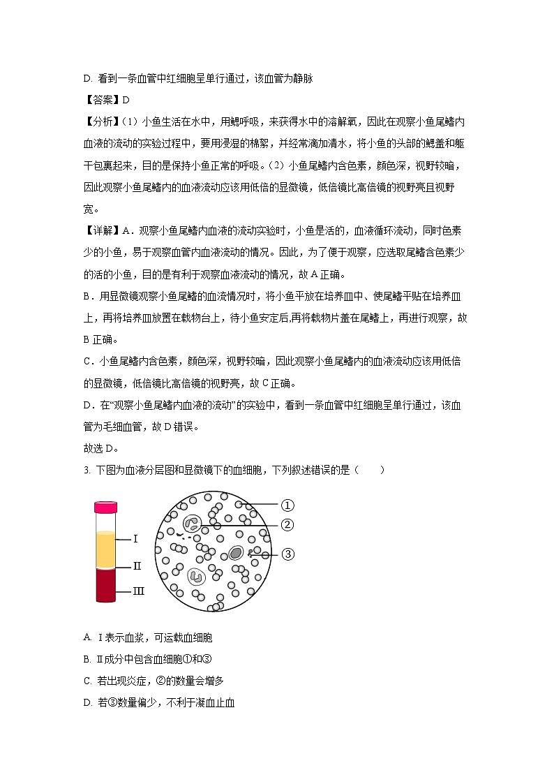 [生物][期末]江苏省扬州市仪征市2023-2024学年八年级上学期期末试题(解析版)第2页