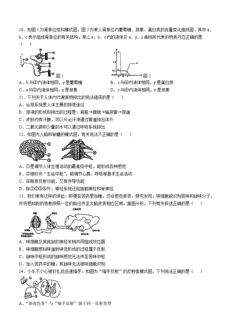 江苏省南通市田家炳初级中学2024-2025学年八年级上学期10月份月考生物试题03