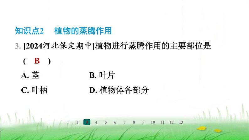 冀少版八年级生物上册第三单元第二节蒸腾作用课件第4页