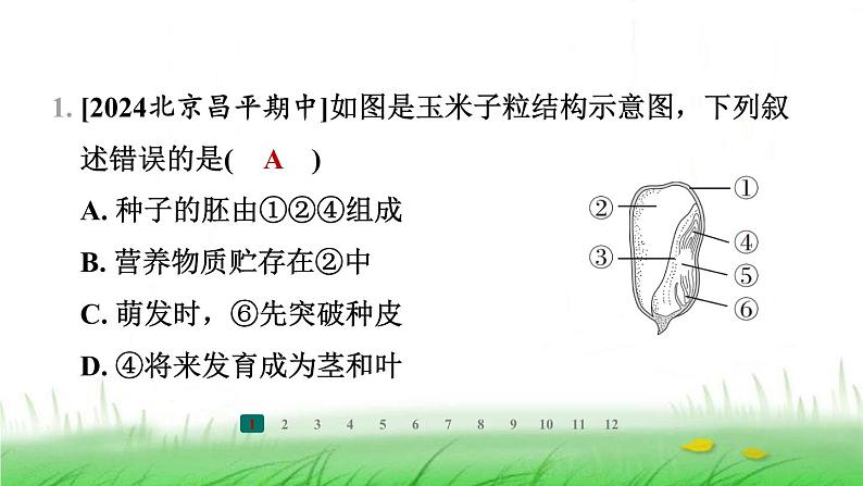 冀少版八年级生物上册第三单元第一、二章整合练课件第2页