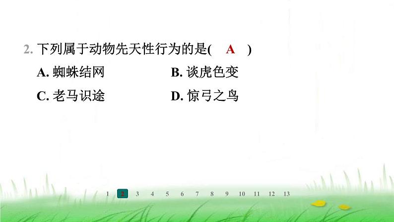 冀少版八年级生物上册第四单元第三节先天性行为和学习行为课件第3页