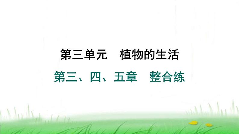 冀少版八年级生物上册第三、四、五章整合练课件第1页