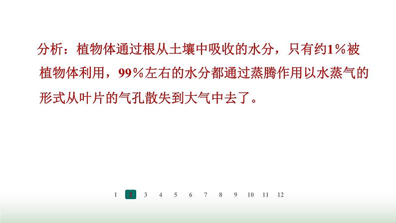 冀少版八年级生物上册专项突破2根对水分的吸收和蒸腾作用课件第5页