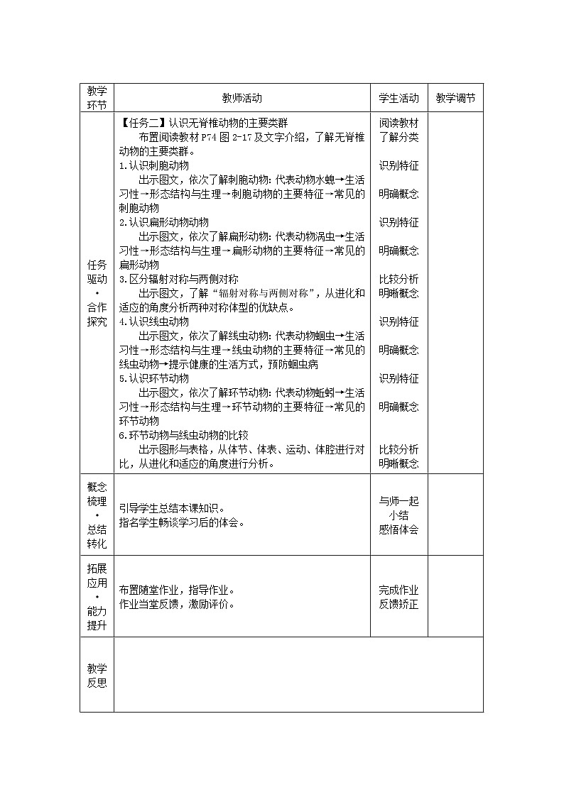 2.2.1 无脊椎动物（教学设计）第2页