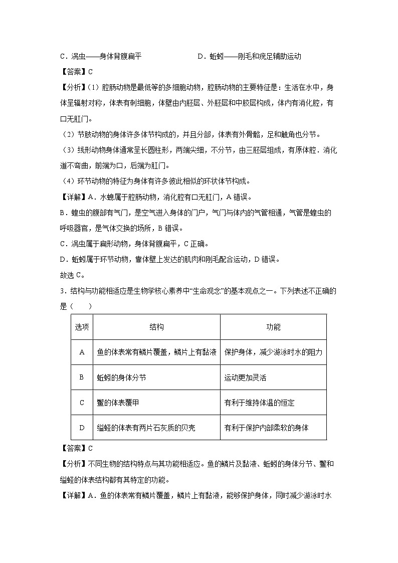八年级上学期期中生物模拟卷（解析版）（江西专用）第2页