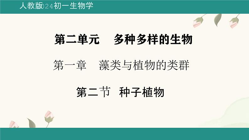 人教版七年级生物上册第二节《种子植物》课件第1页