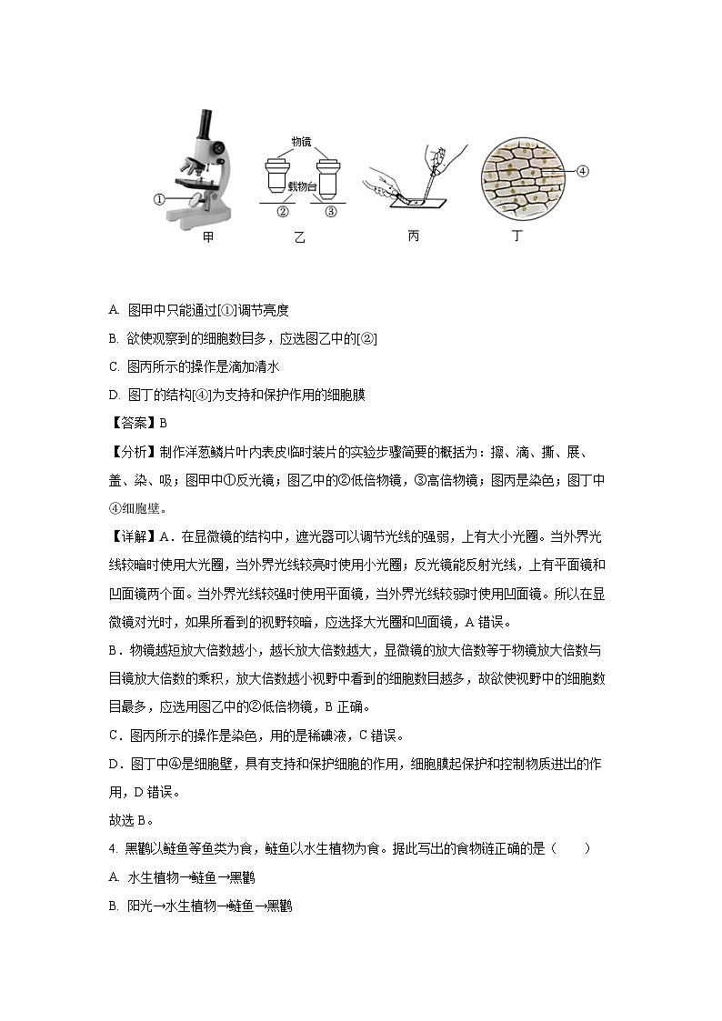 2024年贵州省黔东南州初中毕业生学业水平模拟考试生物试卷(解析版)第2页