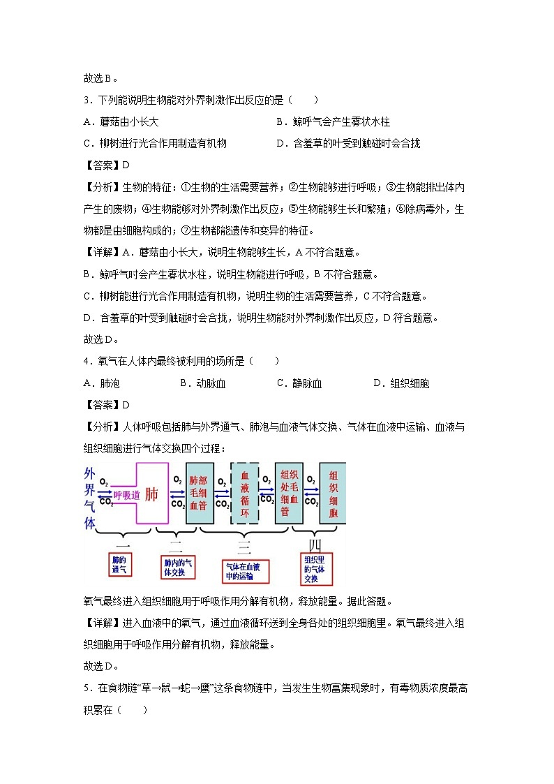 卷02-临考满分2024年中考生物临考模拟满分卷(天津卷)生物试卷(解析版)第2页