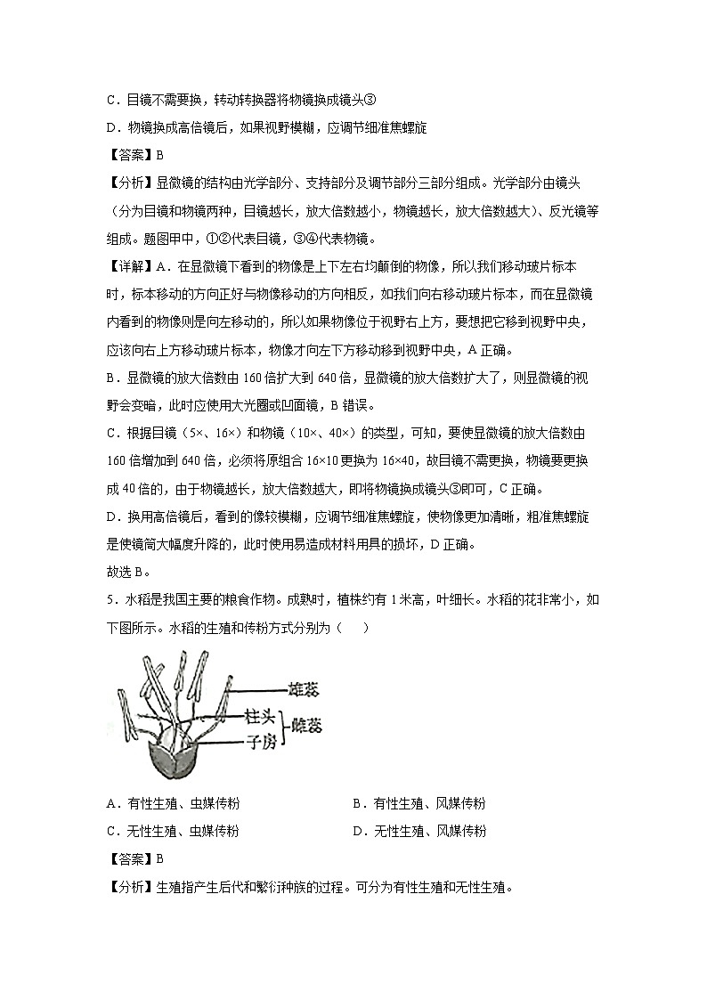 卷05-备战2024年中考生物全真模拟押题卷(福建卷)生物试卷(解析版)03