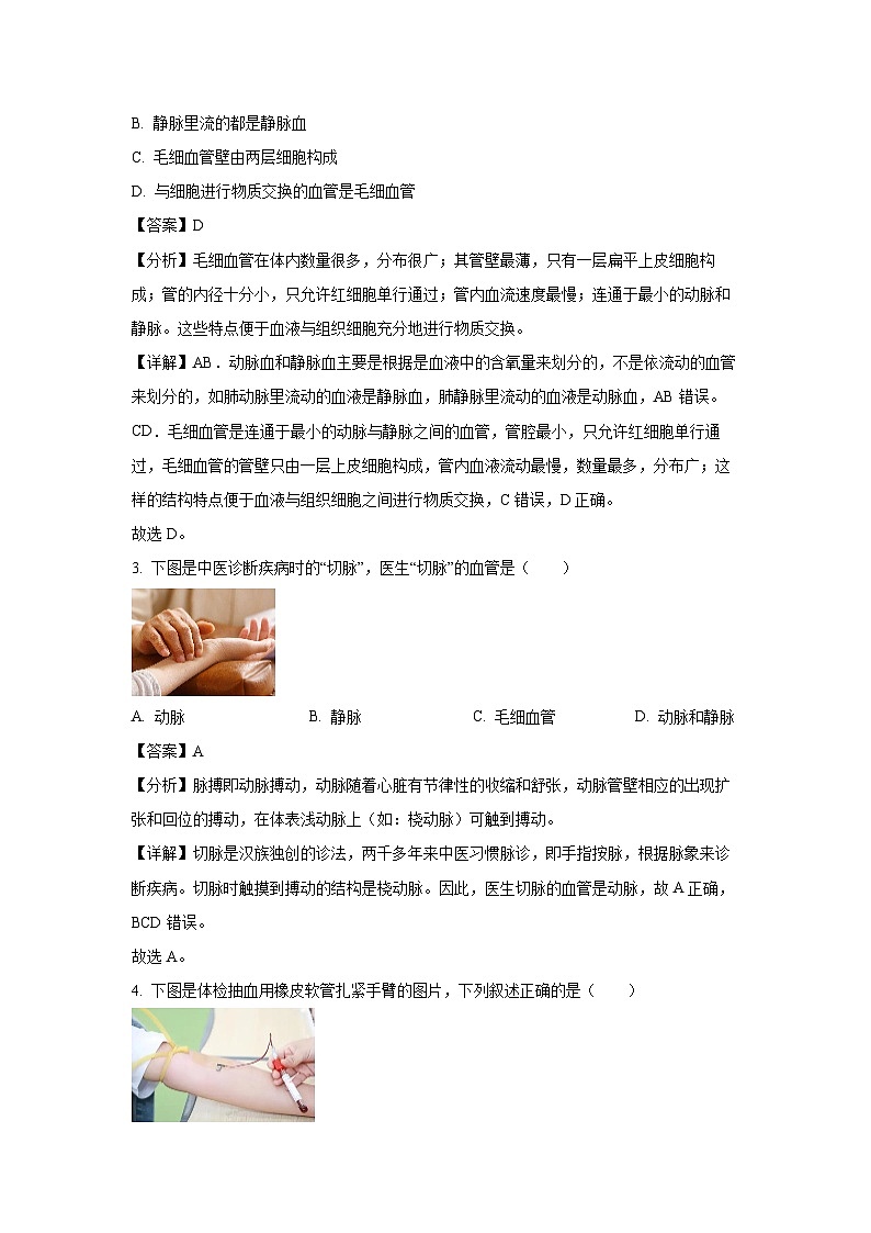 江苏省徐州市铜山区2023-2024学年八年级上学期期中质量自测生物试卷(解析版)第2页