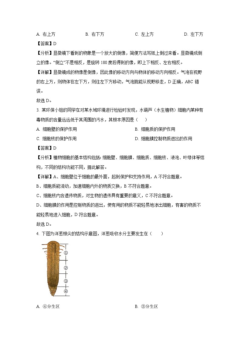 河南省洛阳市汝阳县2023-2024学年八年级中考一模生物试卷(解析版)第2页