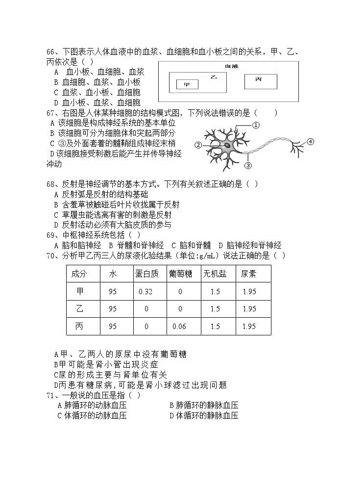 江苏省淮安市浦东实验中学2024-2025学年八年级上学期期中考试生物试题第3页