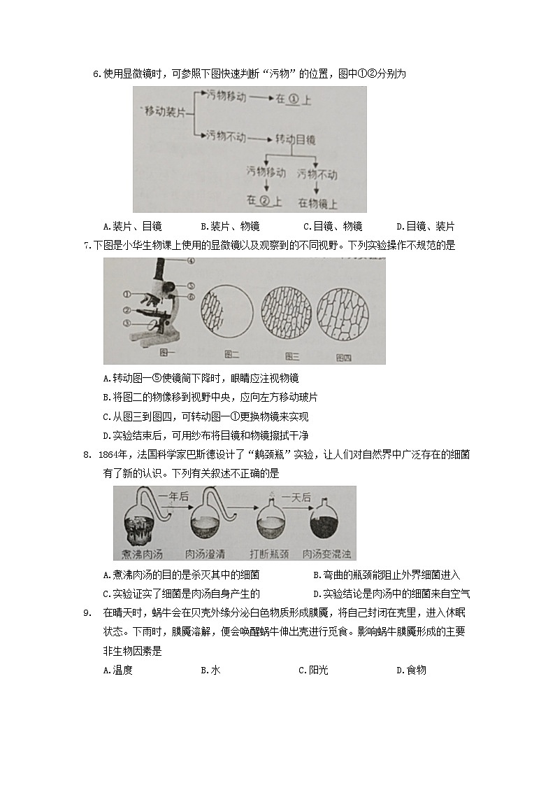 2024-2025通州七上生物期中试卷第2页