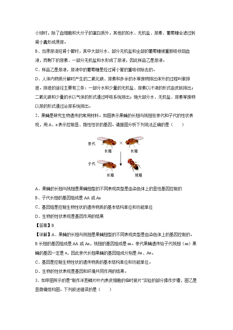 2024年中考考前押题密卷(内蒙古卷)生物试卷(解析版)第2页