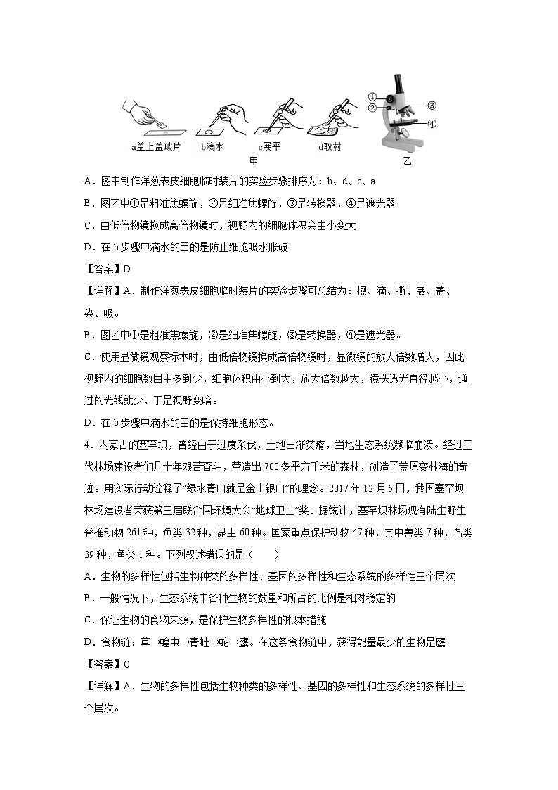 2024年中考考前押题密卷(内蒙古卷)生物试卷(解析版)第3页