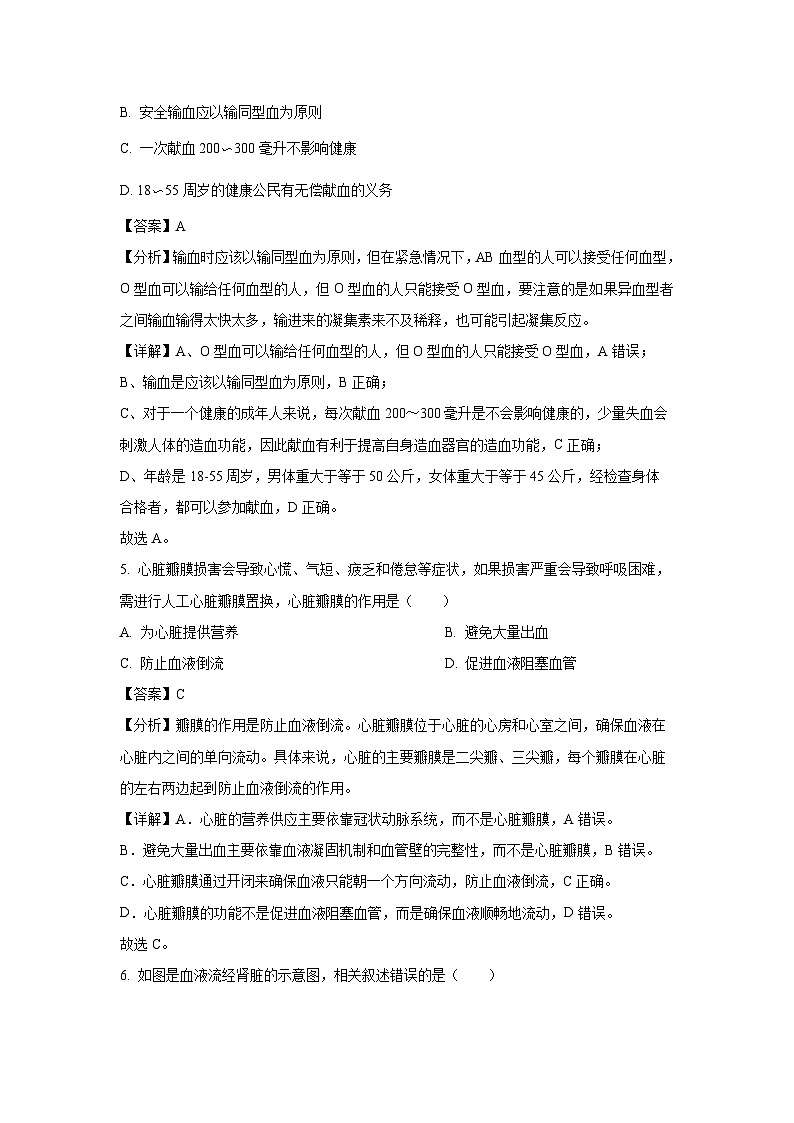 江苏省连云港市灌云县2024-2025学年八年级上学期第一次月月考考生物试卷[解析版]第3页