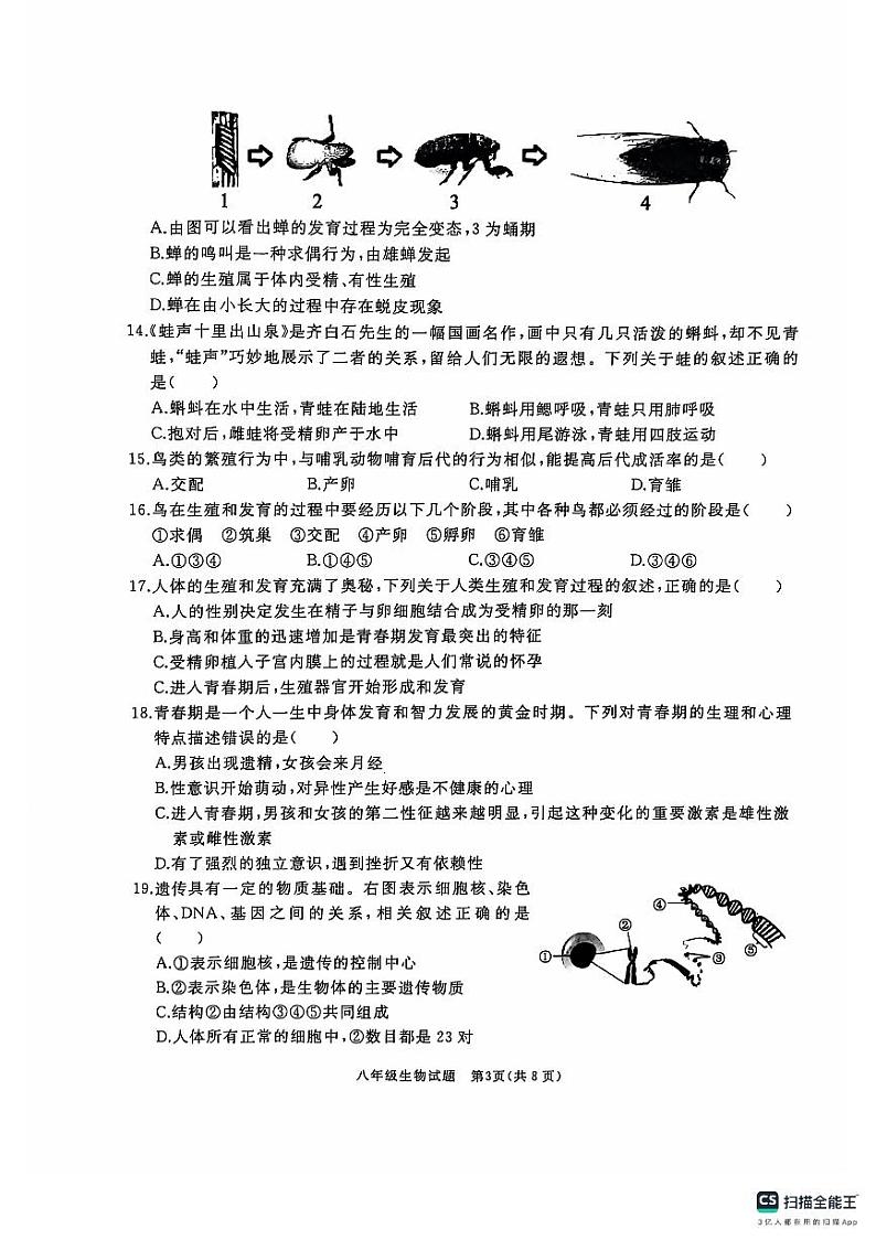 八年级生物第3页