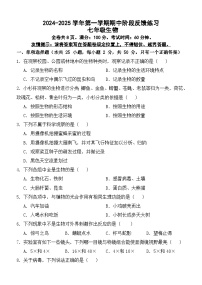 福建省福州市长乐区2024-2025学年七年级上学期11月期中生物试题