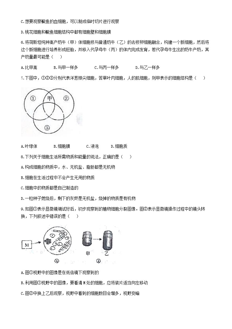 黑龙江省齐齐哈尔市龙江县多所学校2024-2025学年七年级上学期期中生物学试题第2页