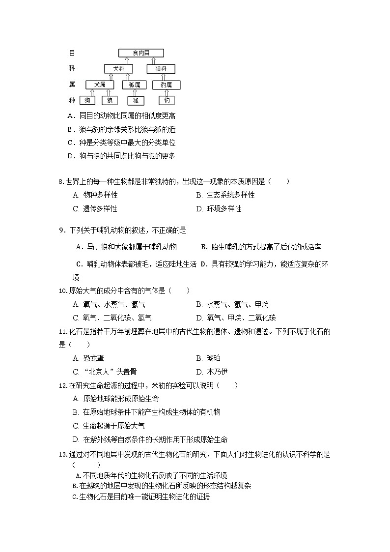 八上生物试卷第2页