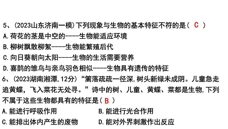 2025年中考生物一轮复习考点通关精讲课件专题01 认识生物、生物与环境的关系（含答案）第6页