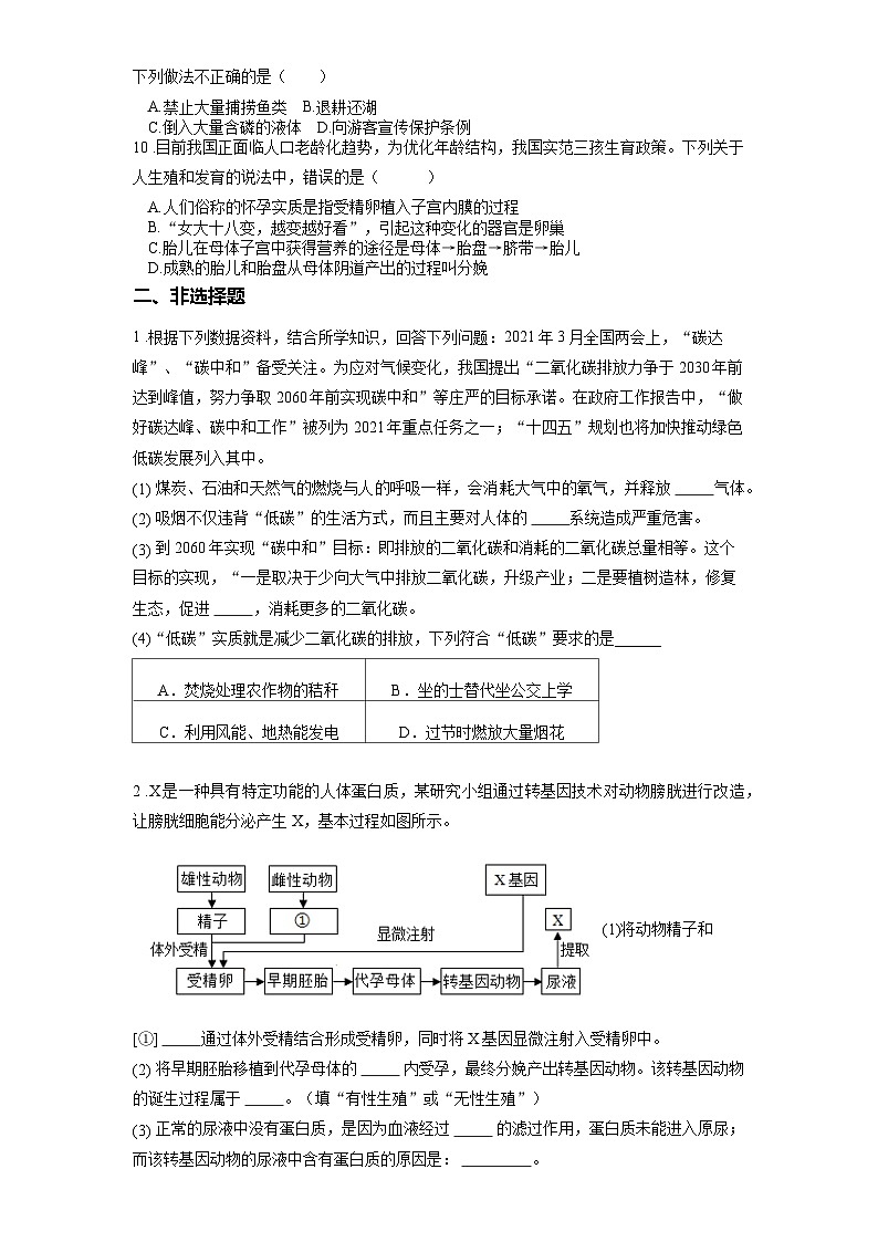 2025年中考生物一轮复习考点通关练习专题11 人类起源和进化（原卷版）第2页