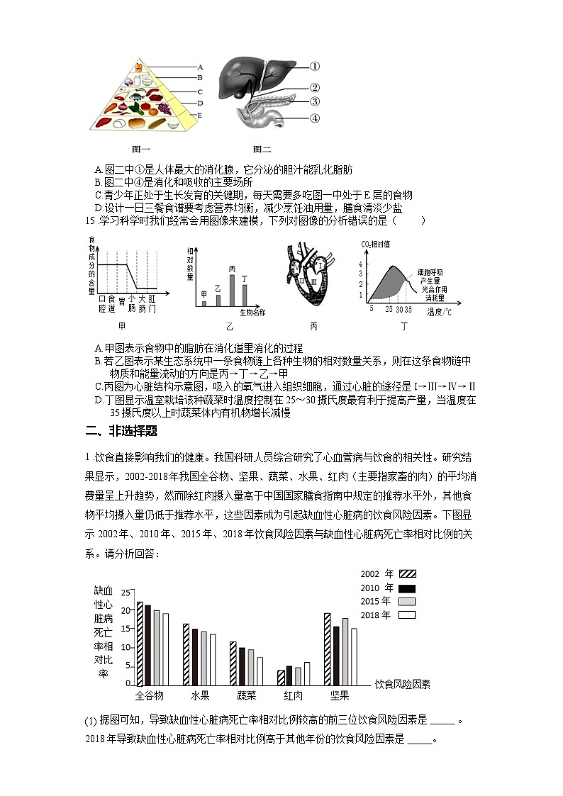 2025年中考生物一轮复习考点通关练习专题12 人体的营养（原卷版）第3页