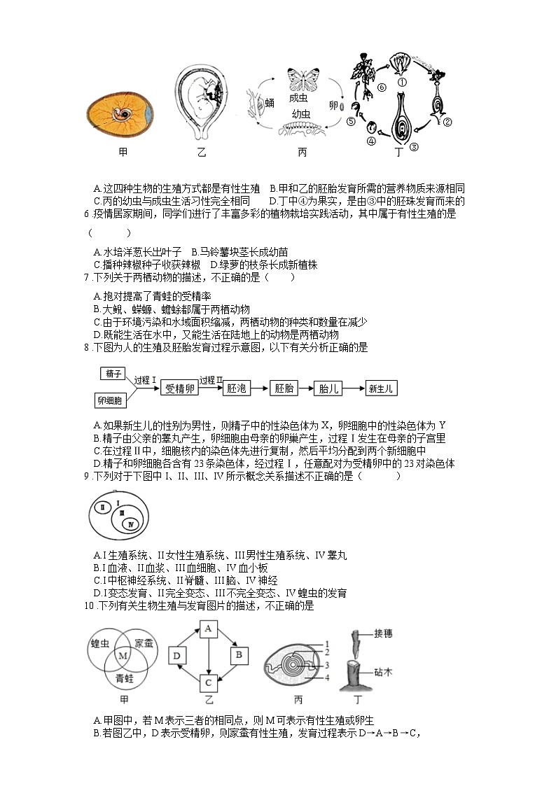 2025年中考生物一轮复习考点通关练习专题22 生物的生殖和发育（原卷版）第2页