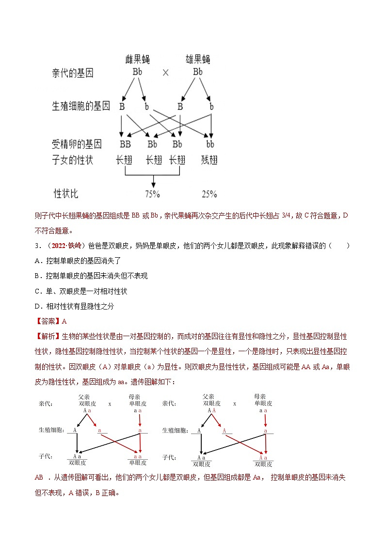 2025年中考生物真题分项汇编 专题13 生物的遗传和变异（解析版）第2页