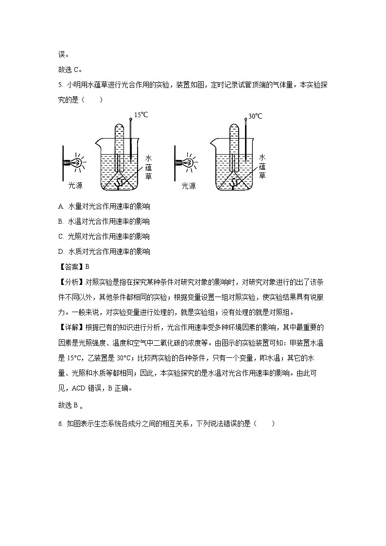 江苏省泰州市靖江市2023-2024学年七年级上学期期末生物试卷(解析版)第3页