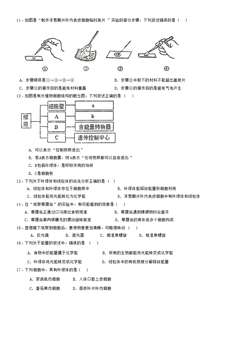 广东省梅州市兴宁市实验学校教育集团(五校联考)2024-2025学年七年级上学期11月期中生物试题第2页